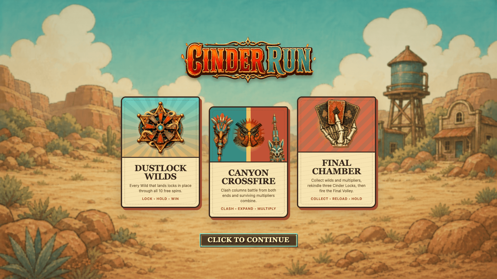 Cinder Run feature selection screen